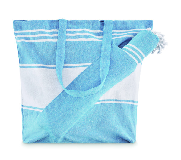 Strandtáska hamam törölközővel Hummum - Türkiz
