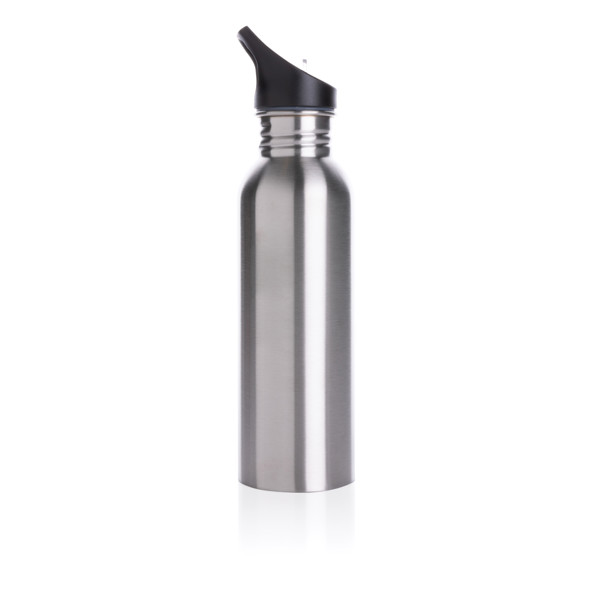 Deluxe Sportflasche aus Edelstahl - Silber