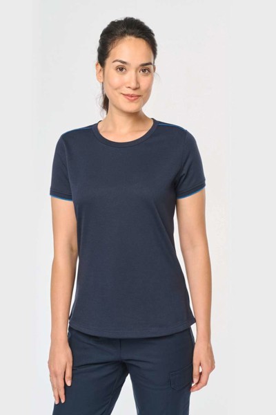 Ladies Short-Sleeved Daytoday T-Shirt - Navy / Silver / XS