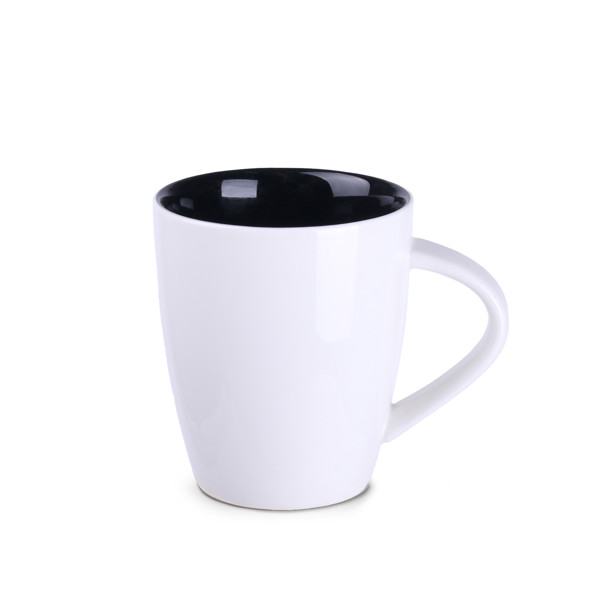 Joy porcelain mug, New Bone China - White / Black