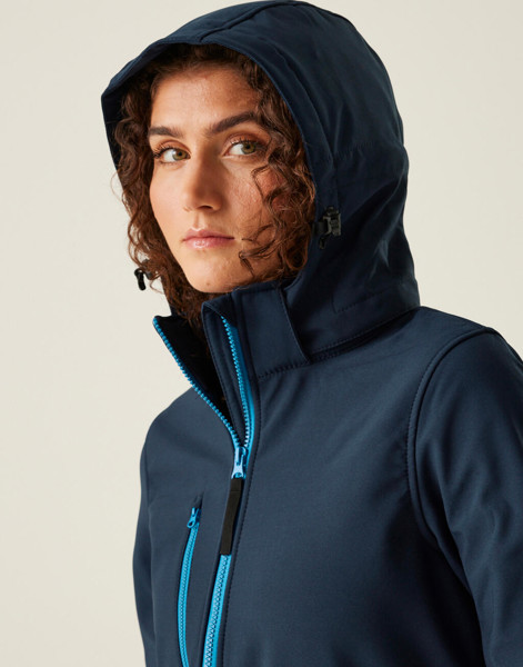 Women's Venturer 3-Layer Hooded Softshell Jacket - Black / Red / 10 (36)