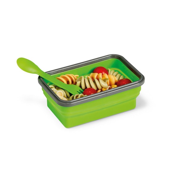 SAFFRON. Lunch Box. Boîte hermétique rétractable en silicone et PP 640 mL - Vert Clair