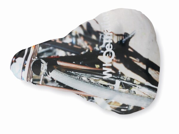 Full colour Recycled-PET saddle cover - White elastic