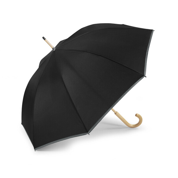 Parapluie ville biais contrasté LEOPOLD - noir