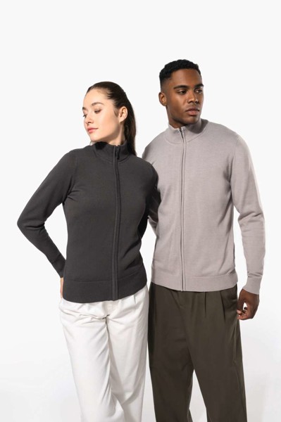 Ladies' Full Zip  Cardigan - Grey Melange / 2XL