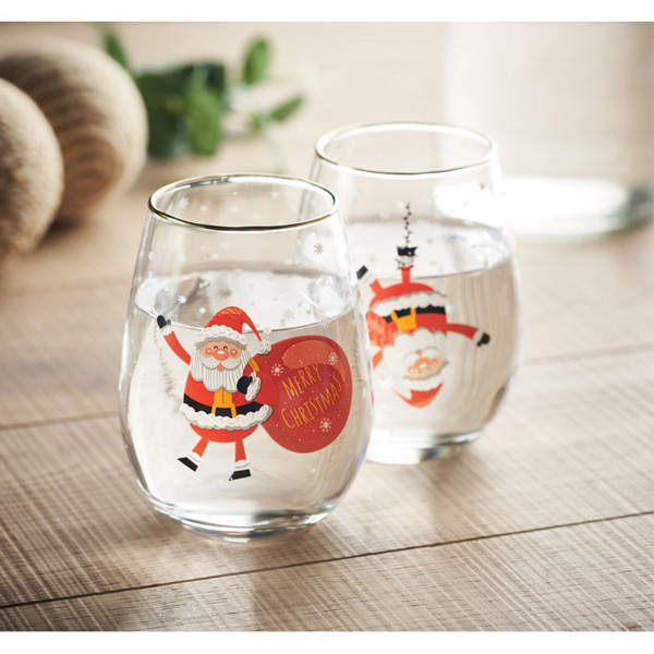 Set kozarcev Noel, 330ml, zlat rob