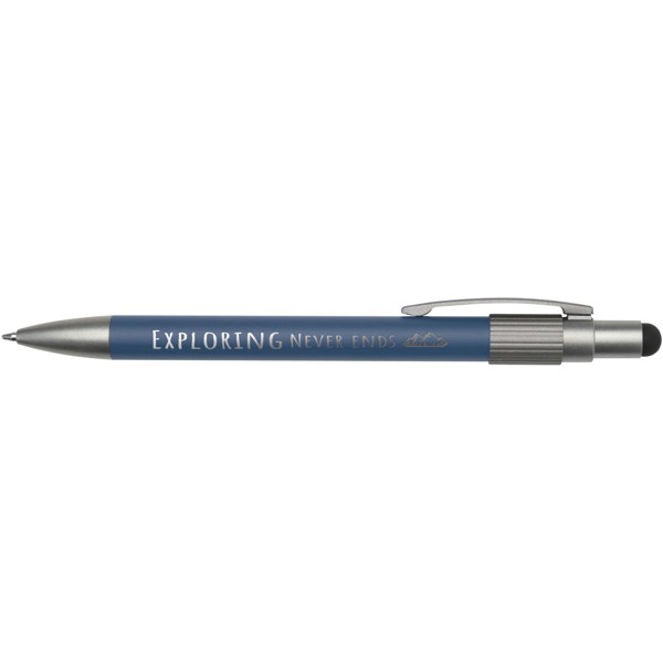 Stylo bille recyclé RCS avec stylet et toupie antistress (encre bleue) Rill - Bleu océan
