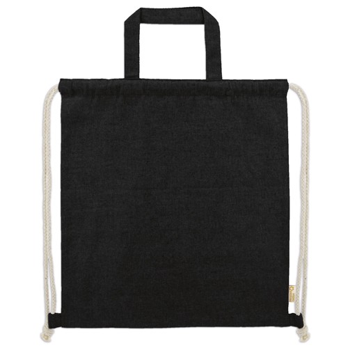 SAC À DOS EN COTON RECYCLÉ “AGRA” - Noir / Noir
