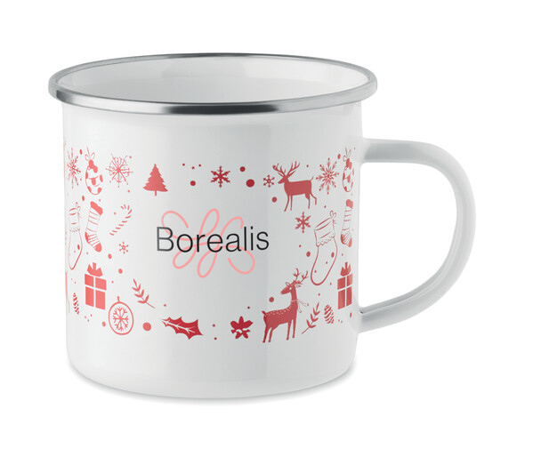 Christmas enamel mug 300ml Seasomel - White