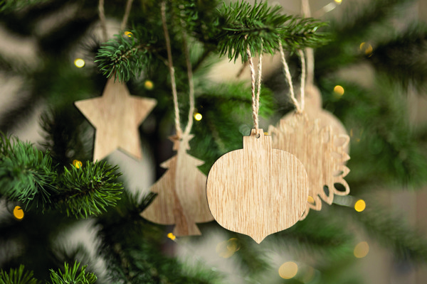 Set of wooden Xmas ornaments Chriset