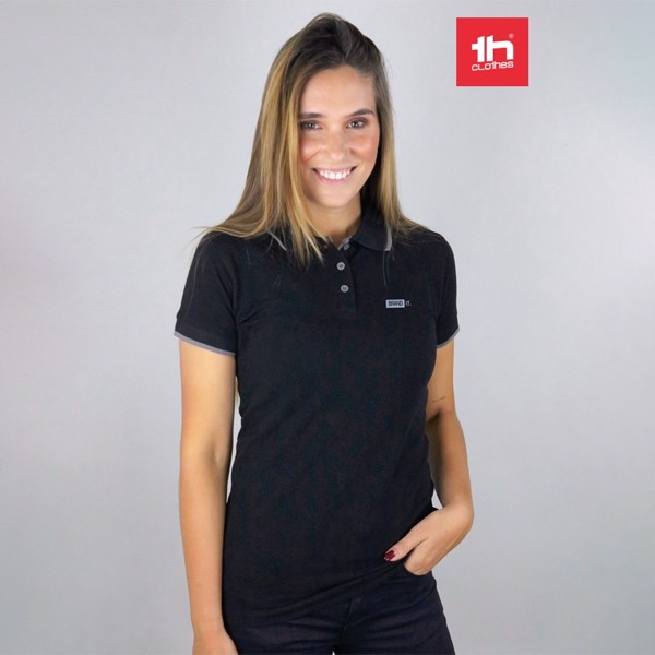 THC ROME WOMEN. Polo bicolor para senhora - Cinzento / XL