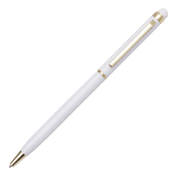 Touch Tip Gold aluminium ballpen - White