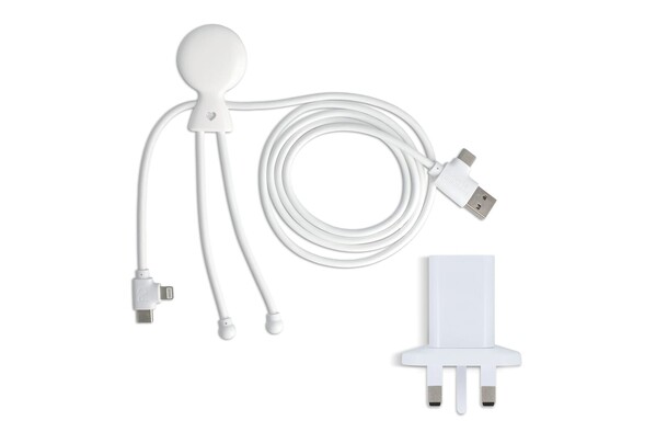 2090 - Xoopar Mr Bio Long Câble de Chargement + Adaptateur de Prise UK