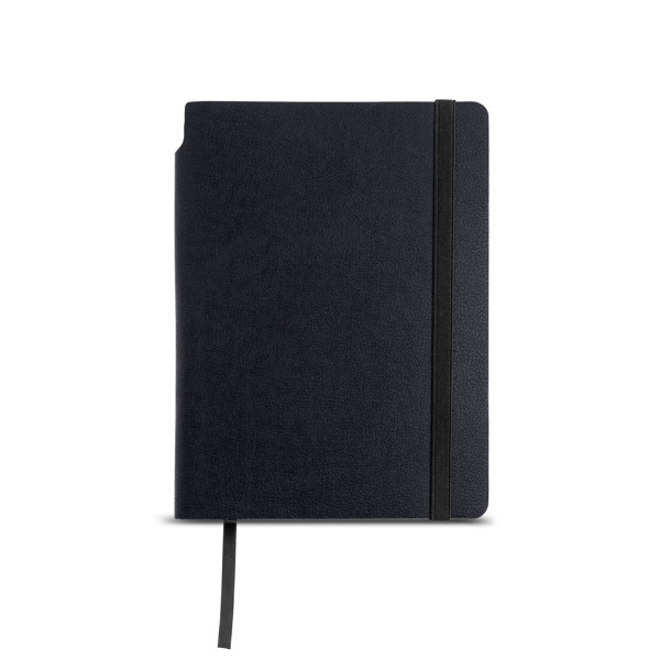 A5 Notebook With Pen Holder, Flexible Rpu - Black