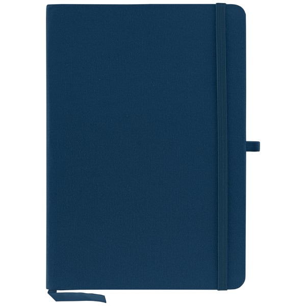 Bloc-notes en coton recyclé - Bleu marine / Sérigraphie
