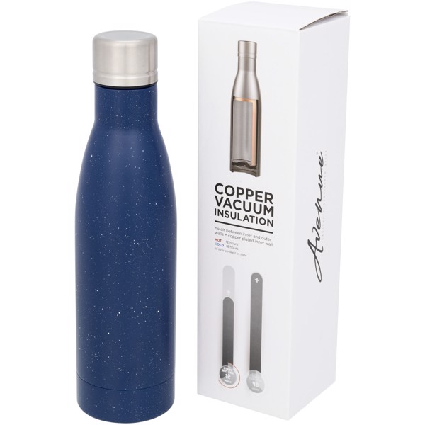 Bouteille isotherme Vasa tachetée sous vide avec couche de cuivre de 500 ml - Bleu