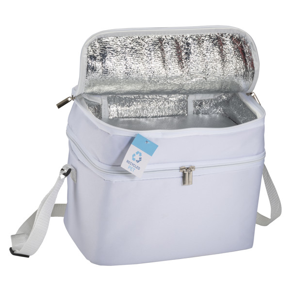 R-Pet Cooler Bag With Silver Interior - White