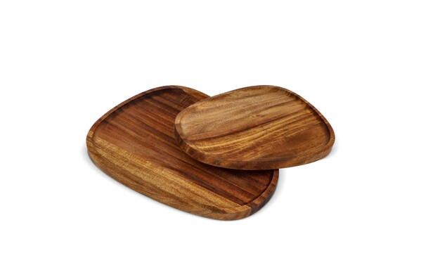 InSideOut 2 paquets de plateaux en bois de forme organique - Bois
