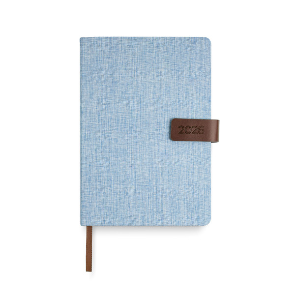 Agenda Diária A5 San Marino, Linho - Azul Claro