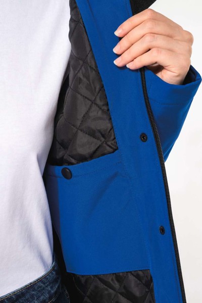 Ladies’ Hooded Softshell Lined Parka - Titanium / XL