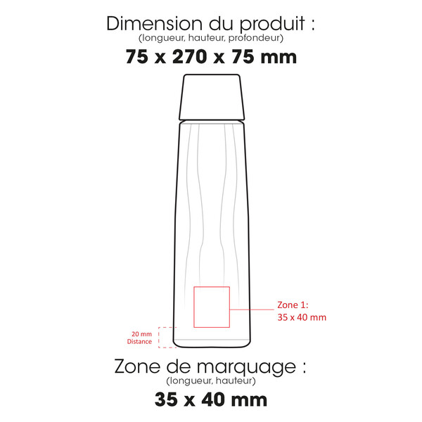 CALYPSO 882 - BND882 - Carafe en verre recyclable de 750 ml / 25 oz avec couvercle en bambou FSC®