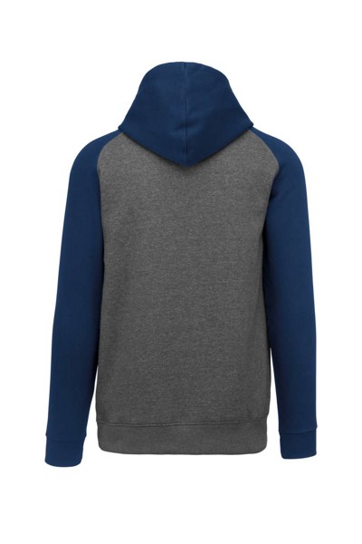 Kids' Two-Tone Hooded Sweatshirt - Grey Heather / Sporty Navy / 8/10