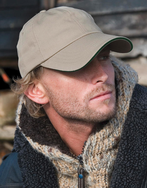 Heavy Cotton Drill Cap - Black / Red / ONE SIZE
