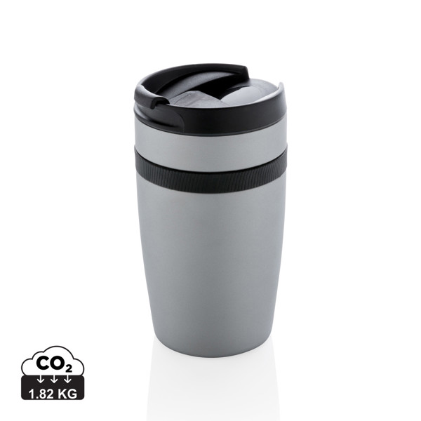 Sierra leak proof vacuum coffee tumbler - Silver / Black