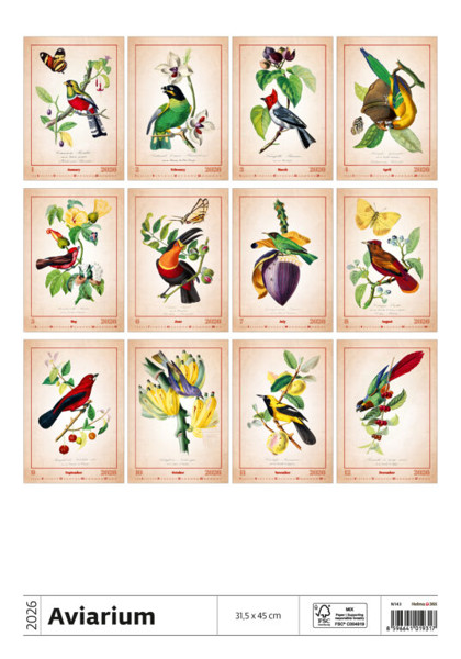 Nástěnný kalendář Aviarium 2026