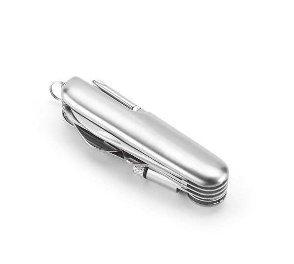 SOLDEN. Multifunkčný vreckový nôž z nehrdzavejúcej ocele a kovu s mini LED baterkou