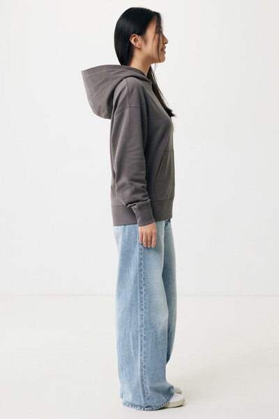Mikina s kapucí Iqoniq Yoho relaxed fit z recykl. bavlny - Antracitová / XXXL