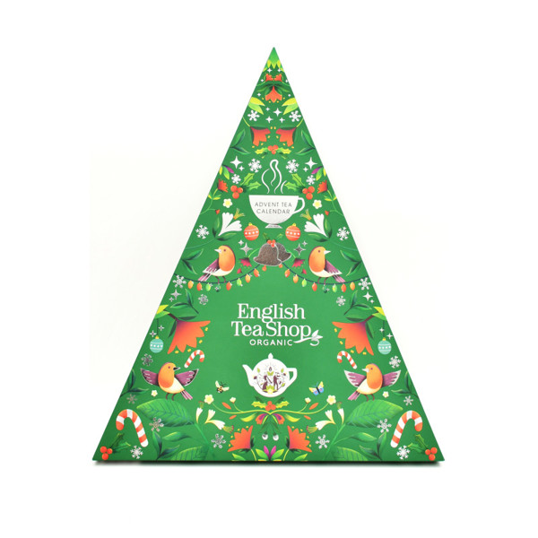 Adventný kalendár Trojuholník zelený, 25 pyramídok sypaného čaju