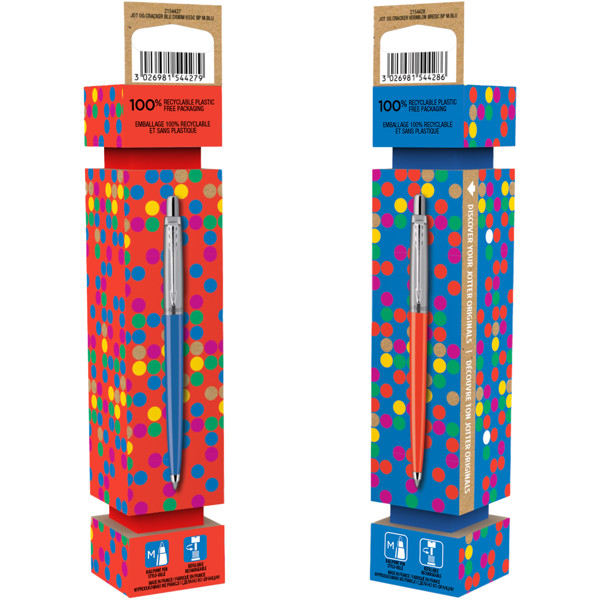 Parker Jotter Cracker Stift-Geschenkset (blaue Mine) - processblau