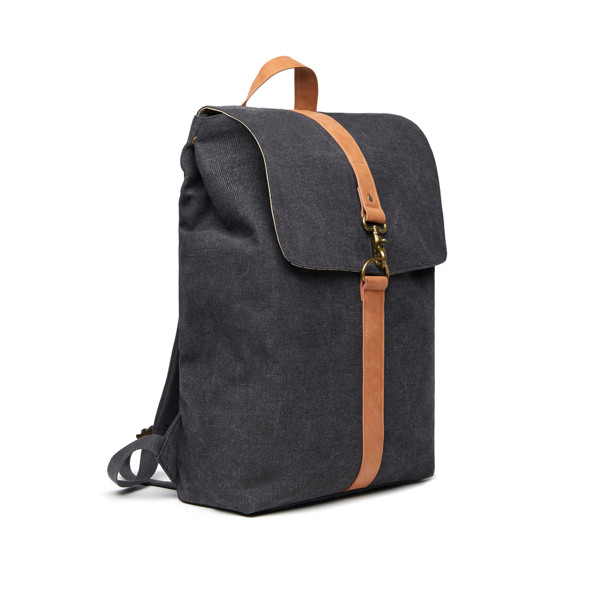 Vinga Bosler backpack recycled canvas, 17 inch laptop - Black