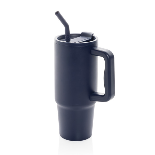 Mug 900ml en acier inoxydable recyclé Embrace RCS - Bleu Marine