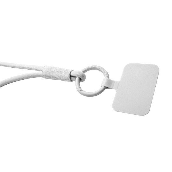 Lanyard con supporto per telefono e tubetto elastico Tubyard - Bianco