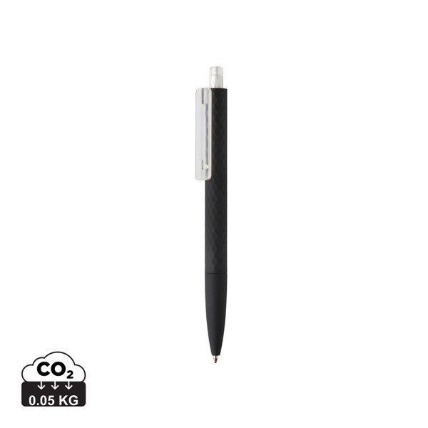 Stylo X3 finition gomme noire - Transparent / Noir