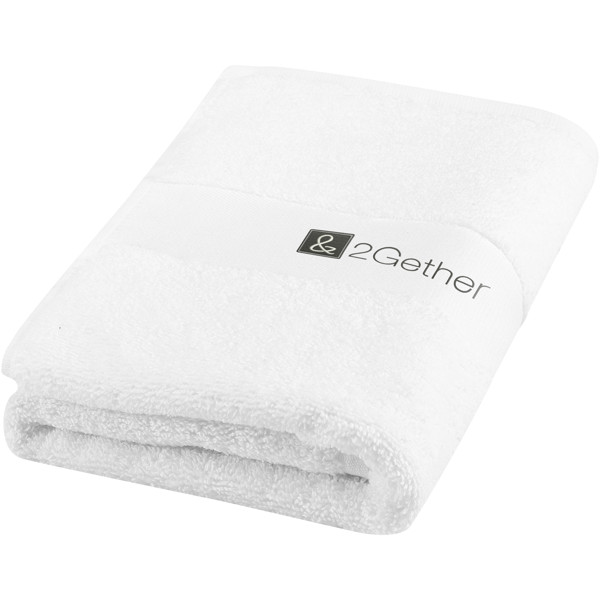 Serviette Charlotte de 50 x 100 cm en coton de 450 g/m² - Blanc