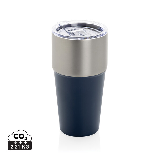 Mug 500ml en acier recyclé certifié RCS Fluid - Bleu Marine