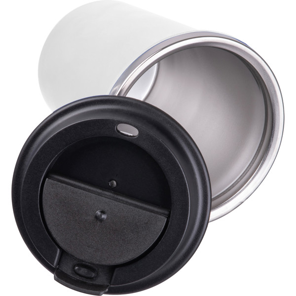 Stainless steel drinking cup 350ml METODY - White