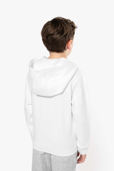 Kids Full Zip Hooded Sweatshirt - White / 10/12