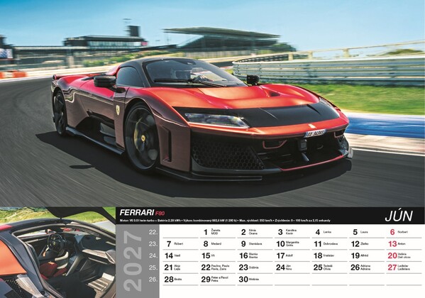 Nástenný Kalendár Fast Cars 2027