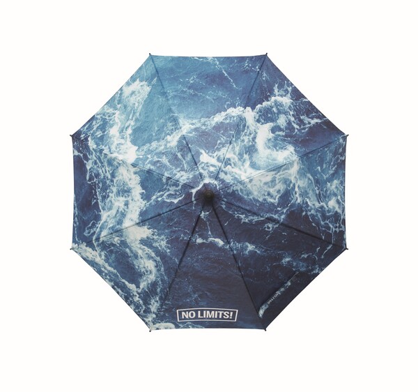 All-over printed ⌀102cm/23″ storm umbrella with rubberized handle - Full colour