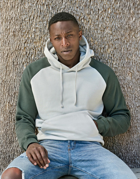 Unlabeled Two-Tone Hooded Sweatshirt - Heather / Ink / M