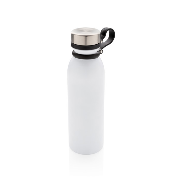 Copper vacuum insulated bottle with carry loop - White