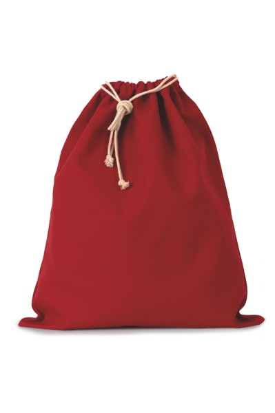 Cotton Bag With Drawcord Closure - Large Size - Black