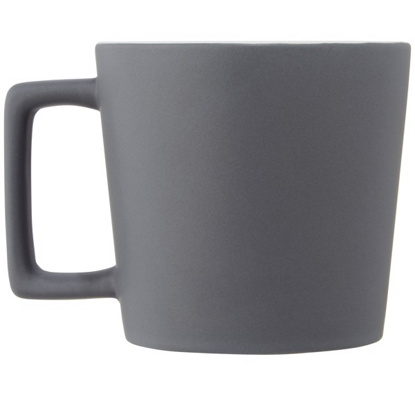 Cali 370 ml Keramiktasse mit matter Oberfläche - weiss / grau matt