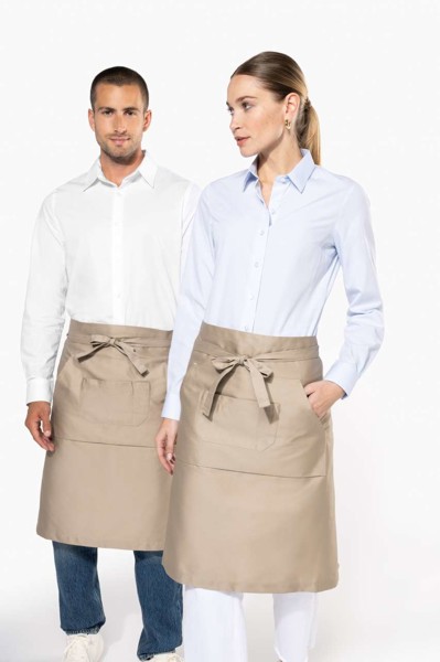 Polycotton Long Apron - White