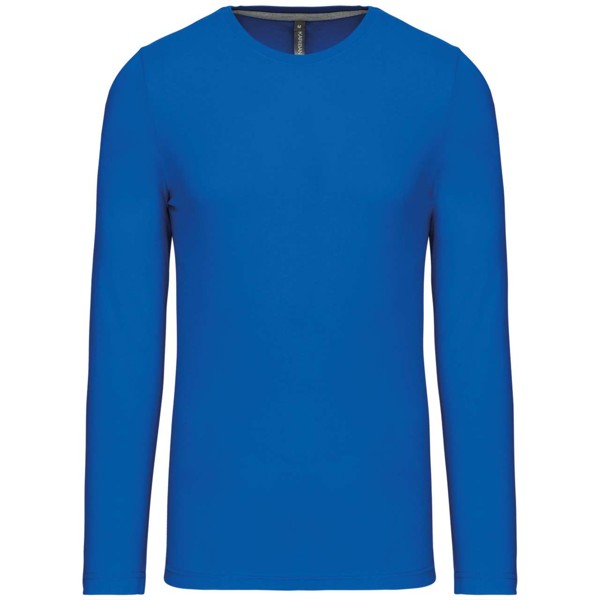 Men's Long-Sleeved Crew Neck T-Shirt - Light Royal Blue / XL