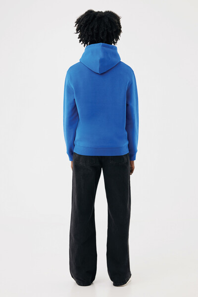 Sweat à capuche en coton recyclé IQONIQ Joshua - Bleu Royal / L